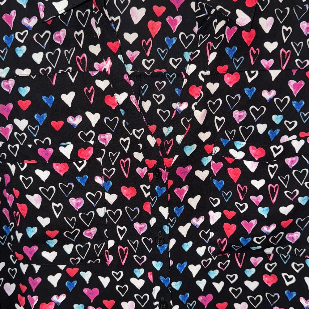 Express Multicolor Heart Pattern Blouse - image 3